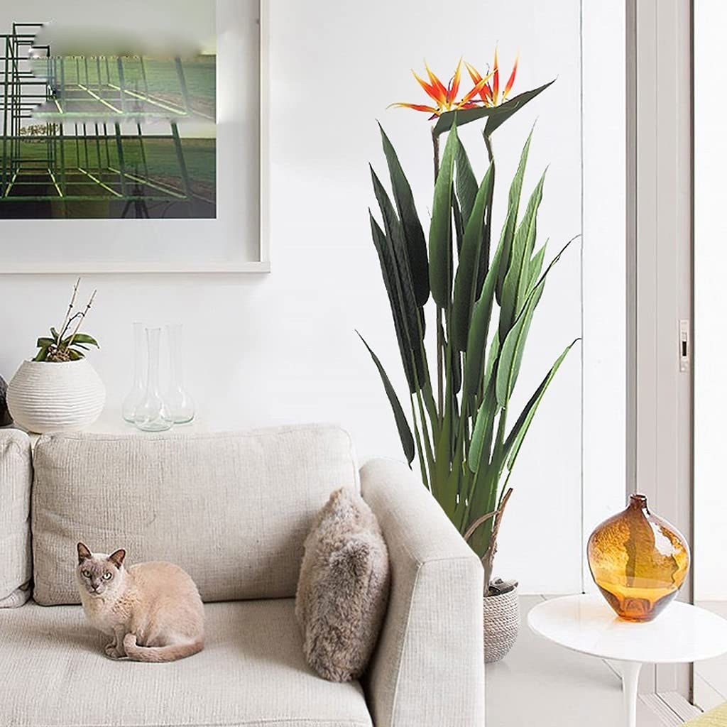 Artificial Strelitzia Fake Tree - Large Bird of Paradise Potted Plant for Indoor & Outdoor Decor - Modern Faux Plant for Home, Office, Wedding & Gift Giving