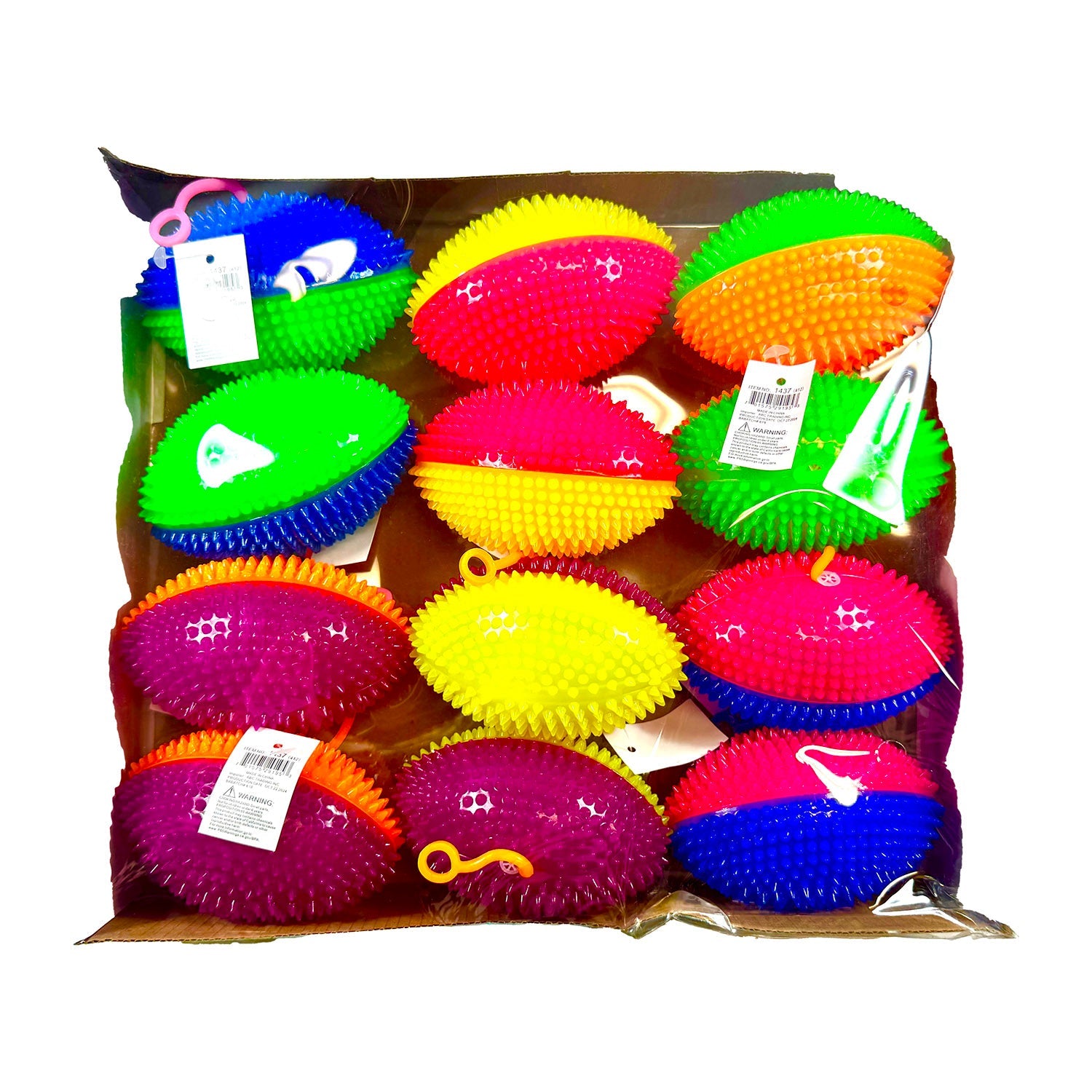 Glow in The Dark Spiky Football - 12 Pack for Night Games, Outdoor Sports & Fun Activities - Perfect for Kids, Teens & Adults