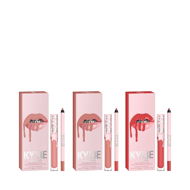 Kylie's Favorites Lip Kit Trio - 3-Piece Matte Liquid Lipstick & Liner Set | Long-Lasting, Cruelty-Free Makeup for Everyday Wear & Special Occasions