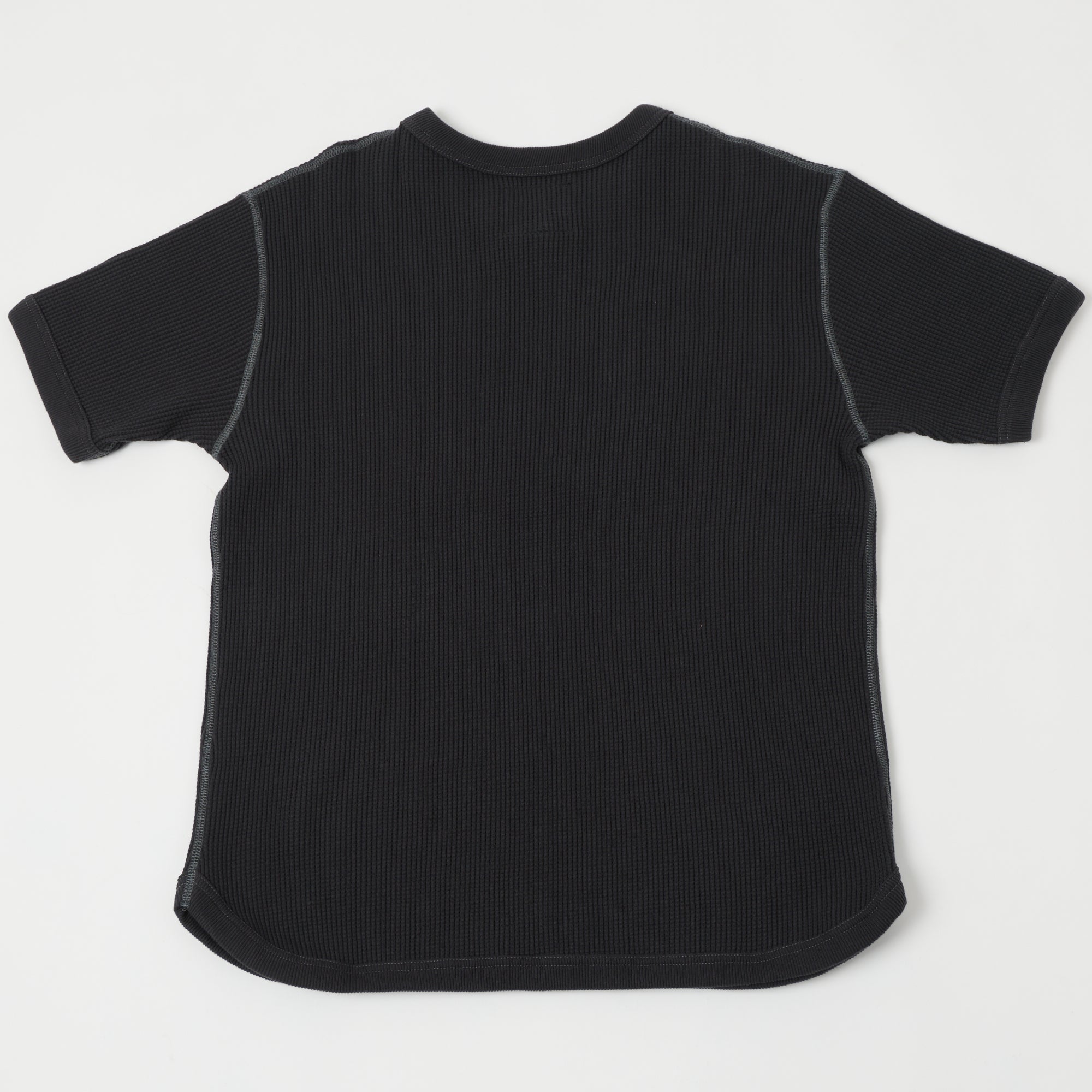 Full Count 5964S Heavyweight Waffle Short Sleeve T-Shirt - Ink Black | Premium Cotton Tee for Men | Casual Wear & Street Style
