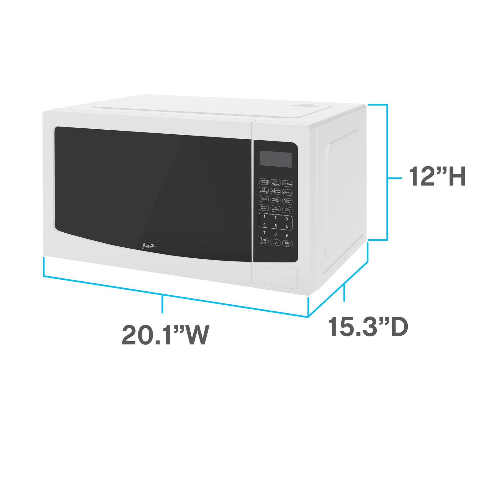 Avanti MT115V3S 1.1 Cu. Ft. Stainless Steel Countertop Microwave Oven - Compact Kitchen Appliance for Small Spaces, Dorms & Offices