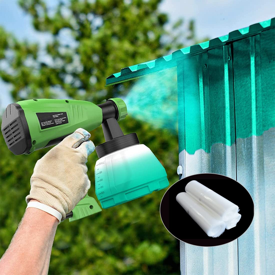 30PCS Paint Sprayer Cup Liners - Transparent Spray Gun Bag for Easy Color & Material Changes - 7 x 11.8 Inch Disposable Paint Sprayer Accessories - Perfect for Automotive, Furniture & DIY Painting Projects
