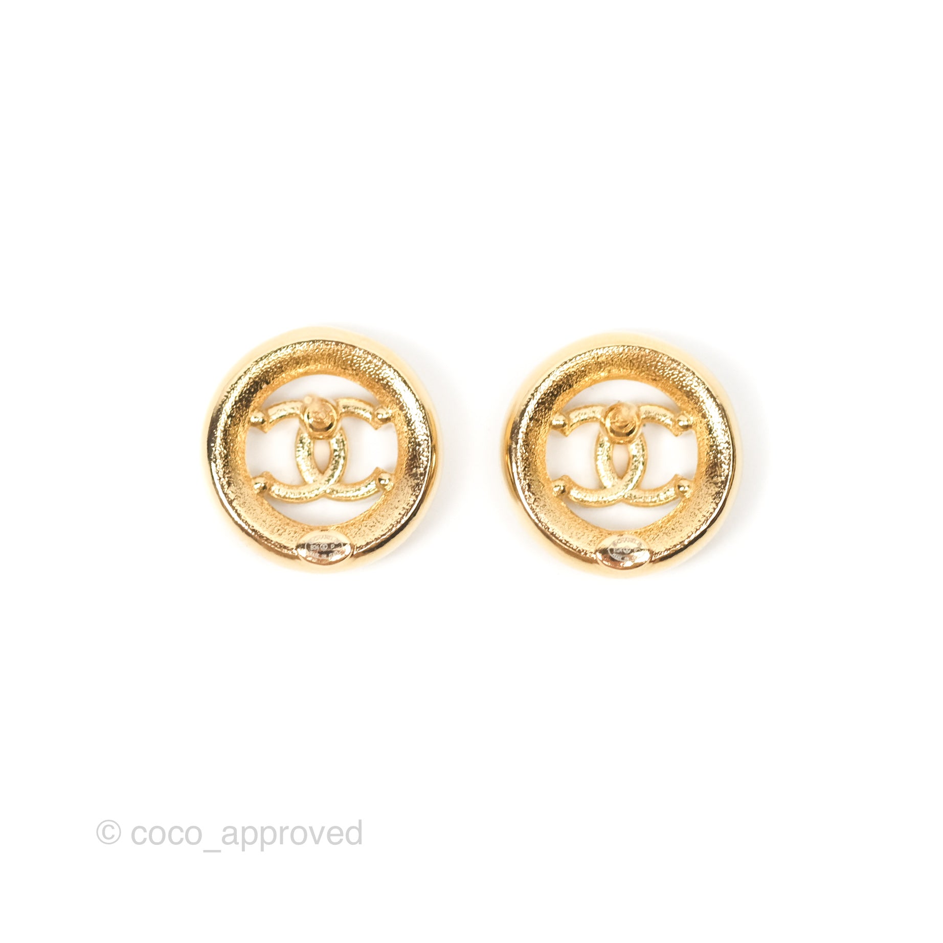 Chanel CC Round Earrings in White & Black Gold Tone - 24P Fashion Jewelry for Women | Perfect for Parties, Weddings & Special Occasions