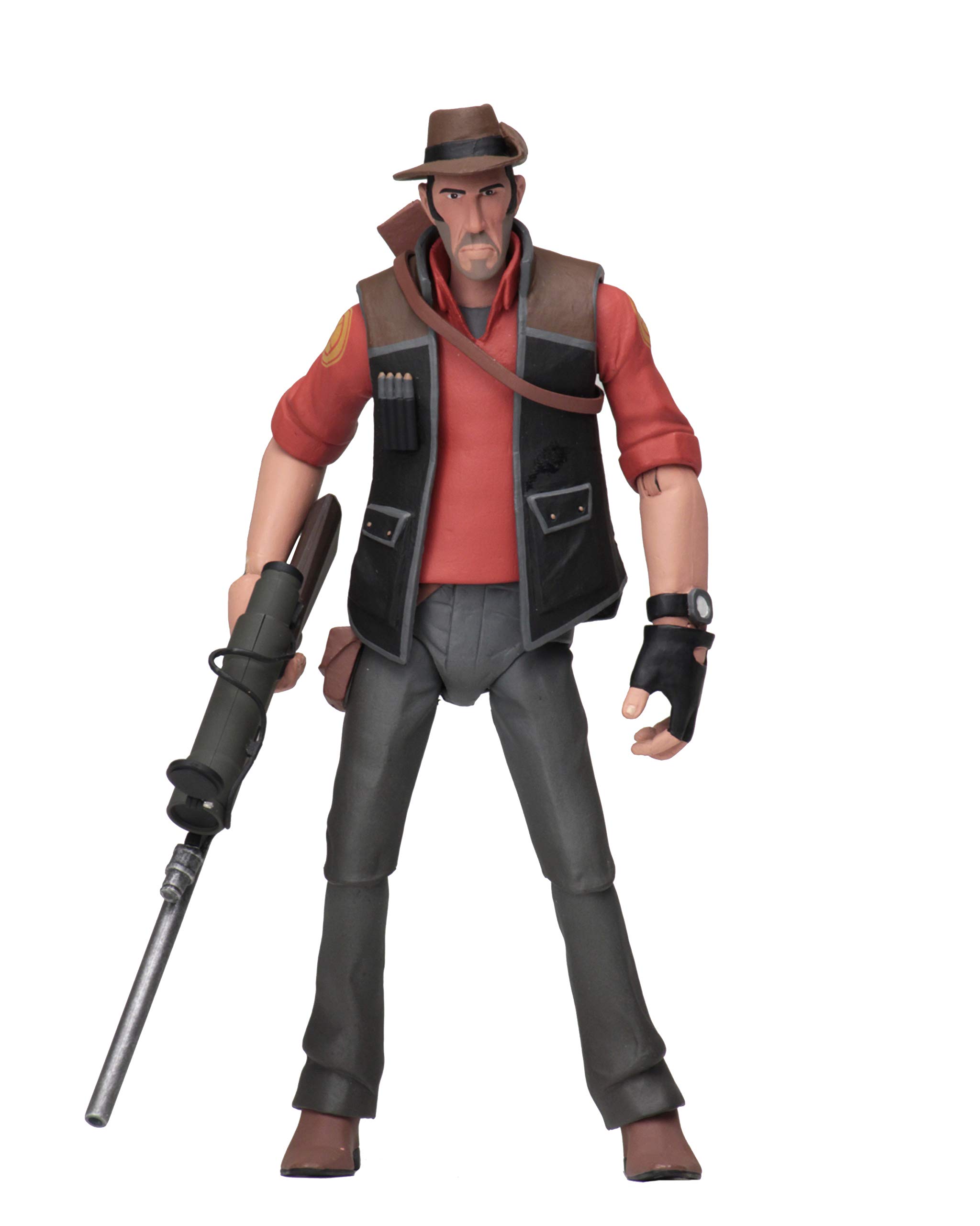NECA Team Fortress 2 7-Inch Scale Action Figure - Series 4 RED Sniper Collectible Toy for Gamers and Fans | Perfect for Display, Gaming Decor, and TF2 Merchandise Collection