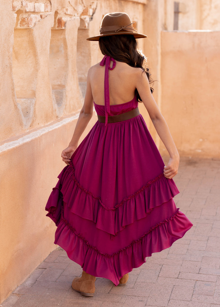 Jenny Dress in Berry - Floral Summer Midi Dress for Women | Perfect for Casual Outings, Beach Vacations & Date Nights