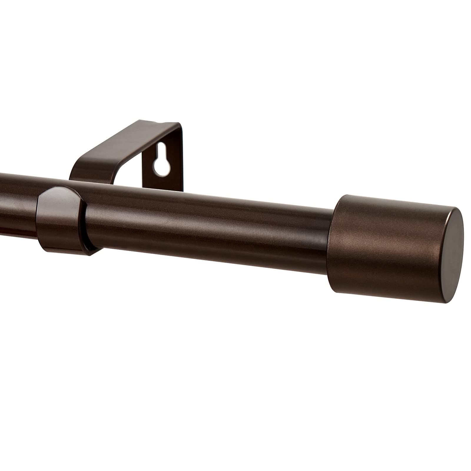 AUGOSTA Heavy Duty Curtain Rods 66-120 Inches - Adjustable Metal Drapery Rod for Large Windows, Bronze Finish - Perfect for Living Room, Bedroom & Blackout Curtains