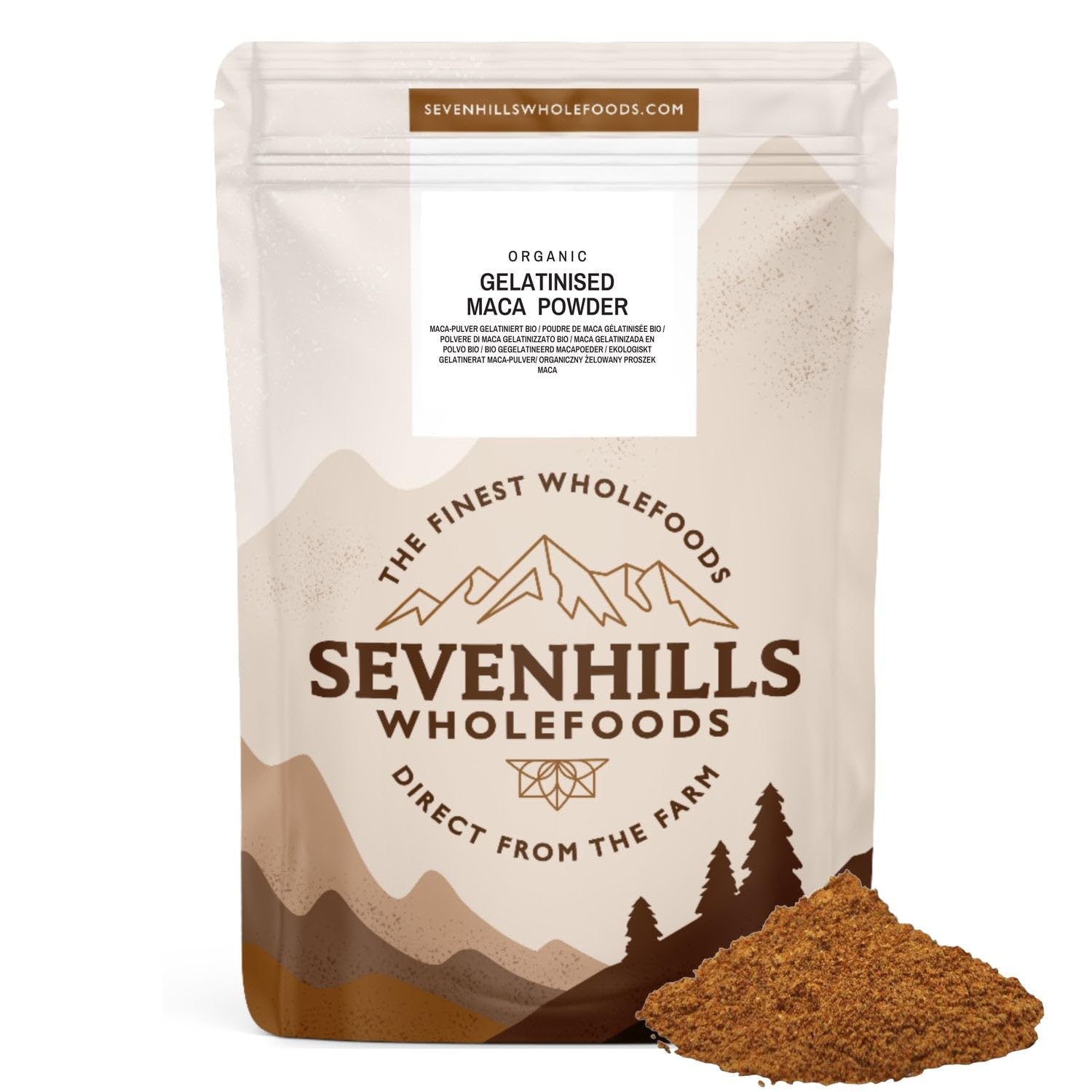 Organic Gelatinized Maca Powder 1kg by Sevenhills Wholefoods - Premium Superfood for Energy, Hormone Balance & Stress Relief - Perfect for Smoothies, Baking & Wellness Drinks