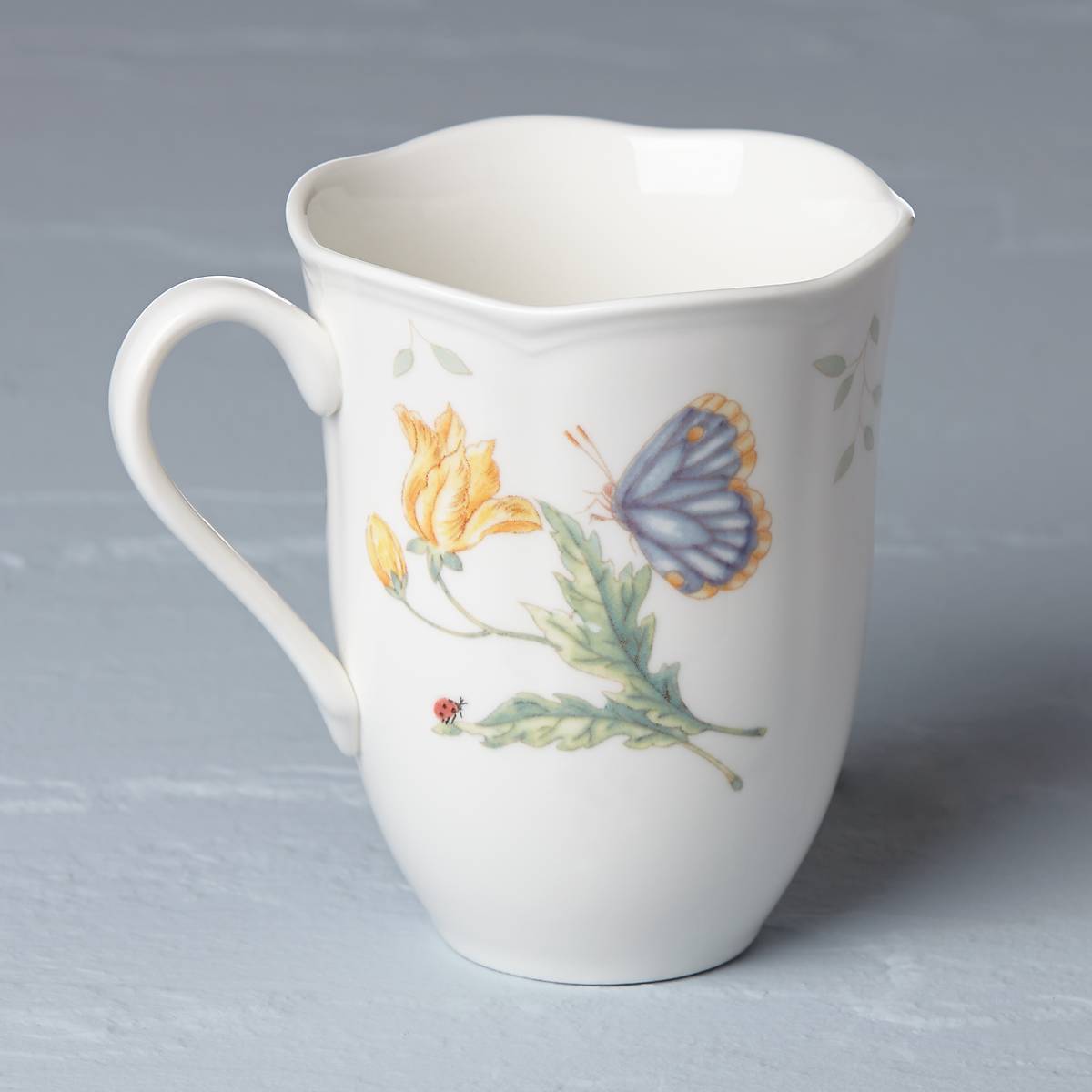 Butterfly Meadow Fritillary Ceramic Coffee Mug - 15oz Hand-Painted Floral Design Tea Cup - Perfect for Home, Office & Gift Giving