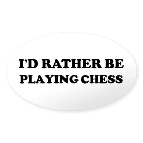 Clear - Rather Be Playing Chess Oval Sticker