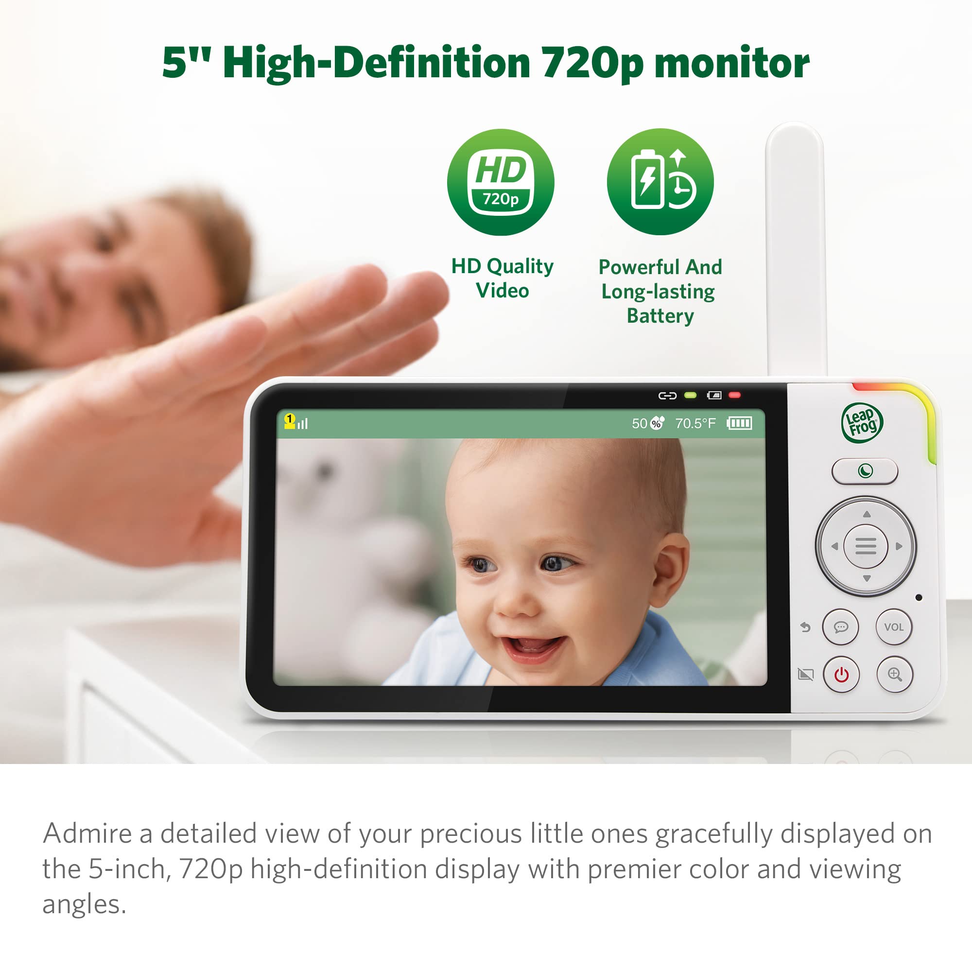 LeapFrog LF915-2HD Baby Monitor with 2 Cameras - 5