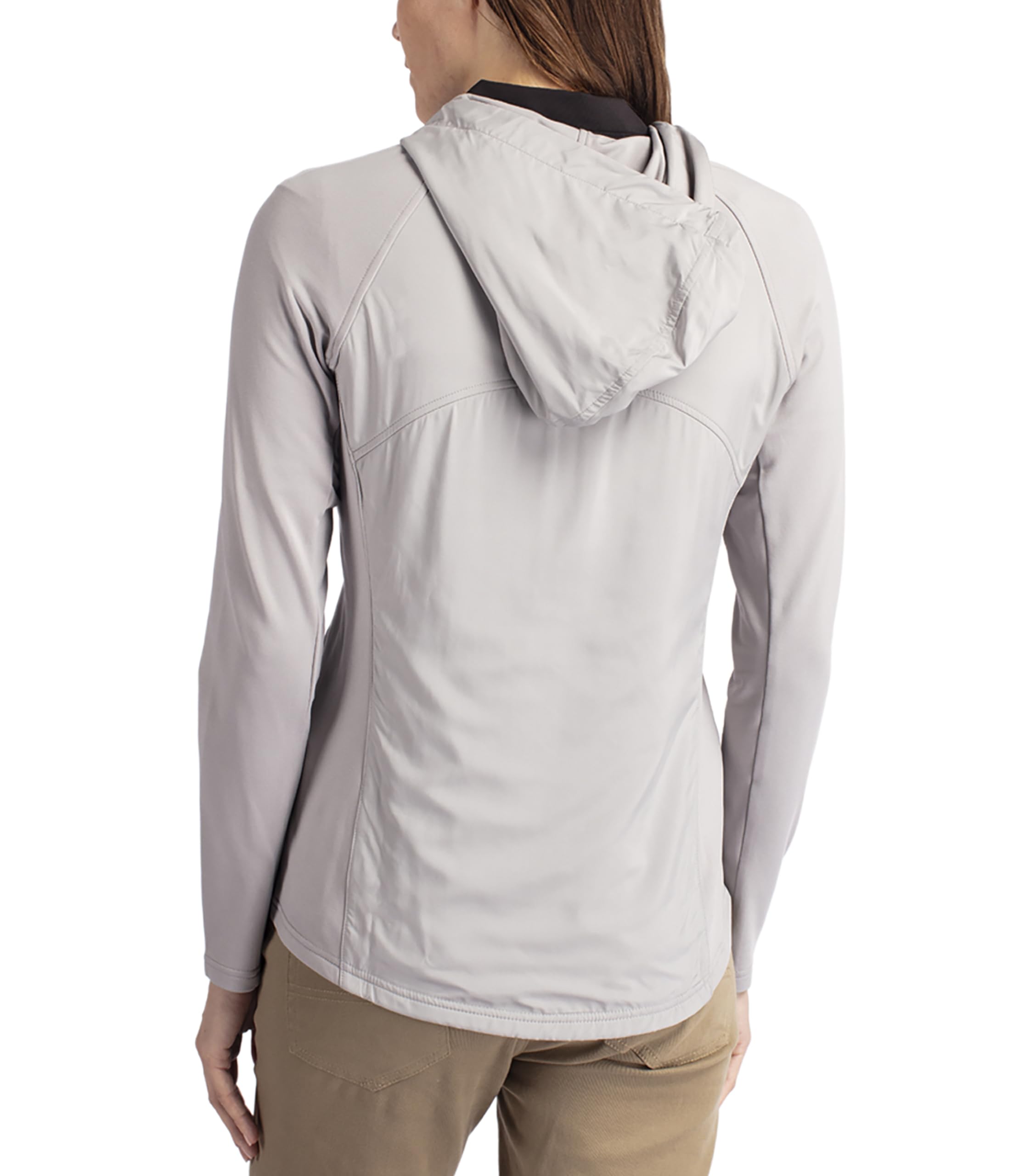 Cutter & Buck Women's Adapt Hybrid Full Zip Hoodie - Lightweight, Water-Resistant Jacket for Outdoor Activities & Casual Wear