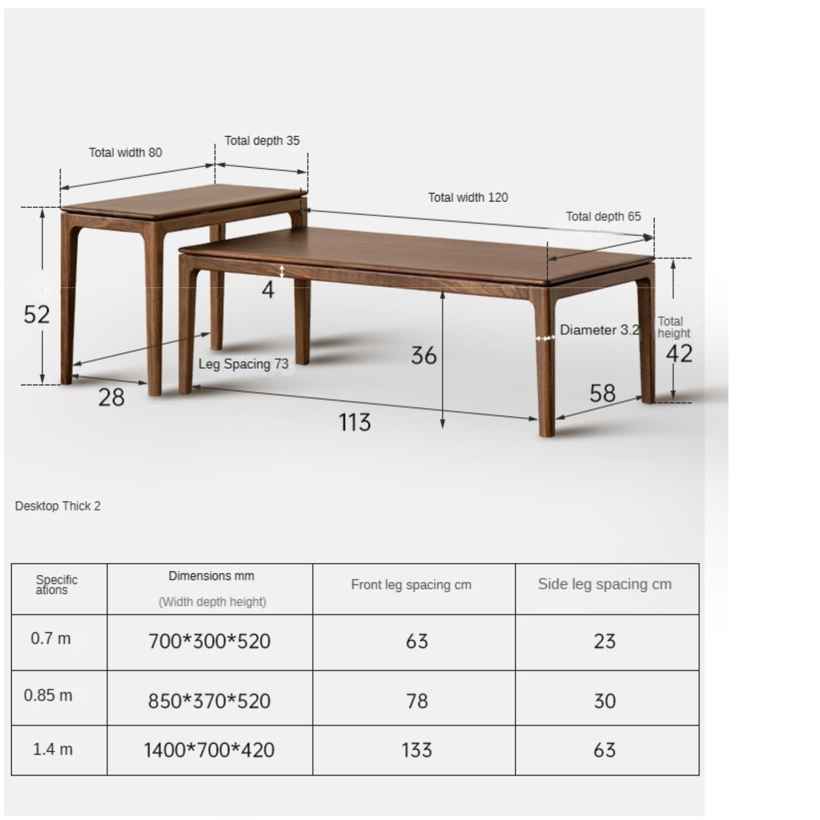 Premium Black Walnut, Ash & Oak Solid Wood Coffee Table - Modern Rustic Living Room Furniture for Home Decor & Entertaining