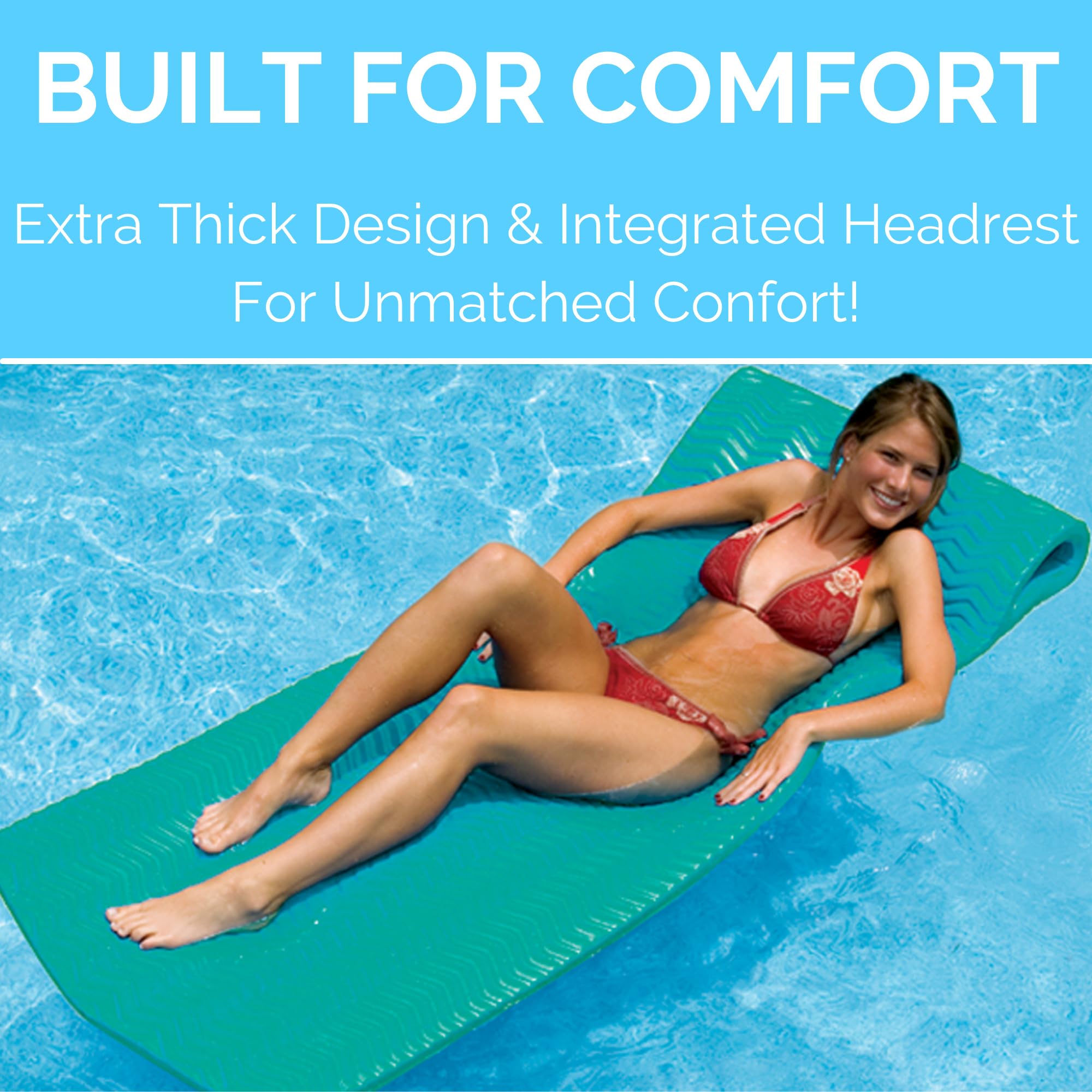 Premium Teal Foam Pool Float for Adults - 1.5