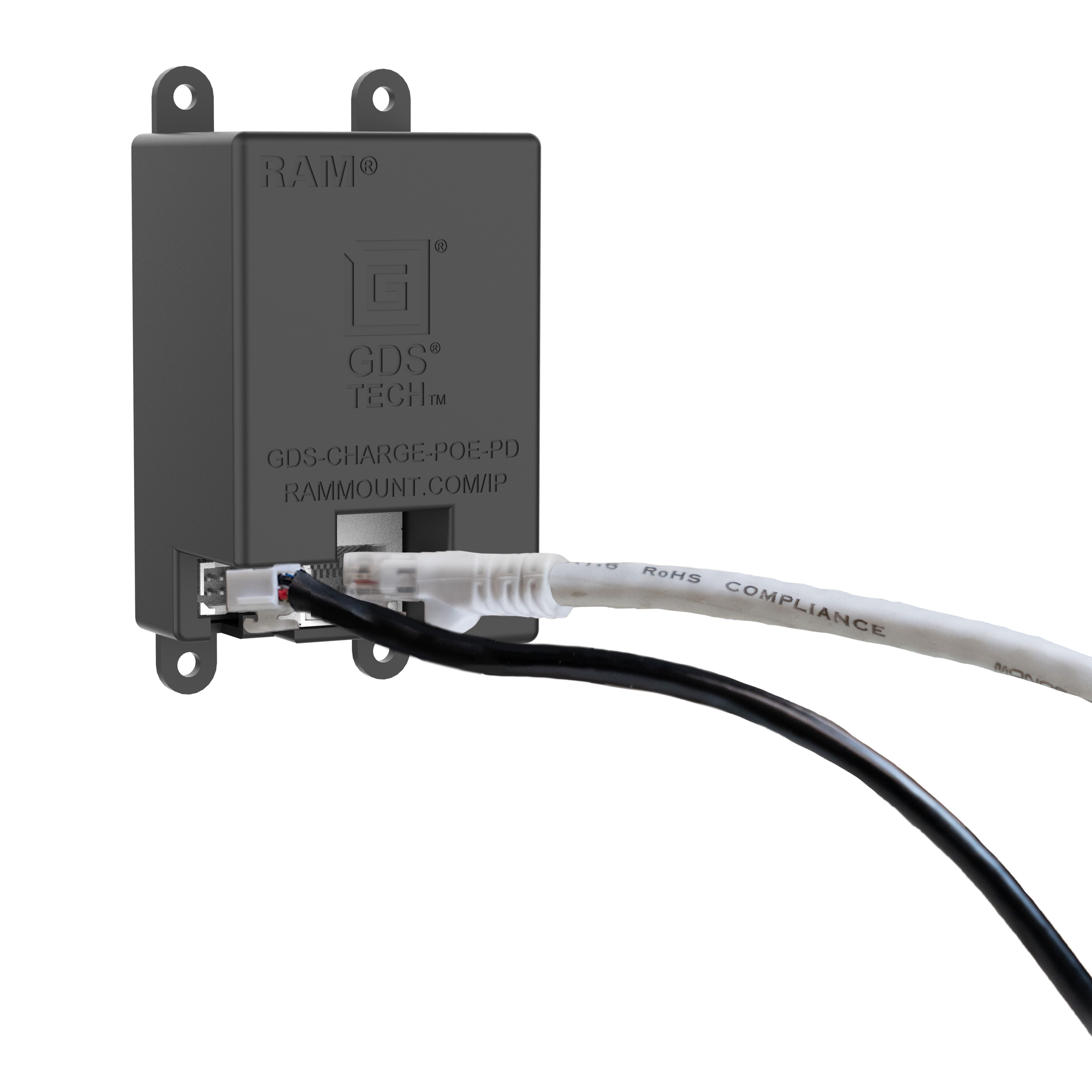 GDS® Uni Conn™ Tilt & Swivel Dock with PoE - Gray (RAM GDS DOCK D14 U1E GRY) | Adjustable Mounting Solution for Tablets & Monitors in Vehicles & Workstations