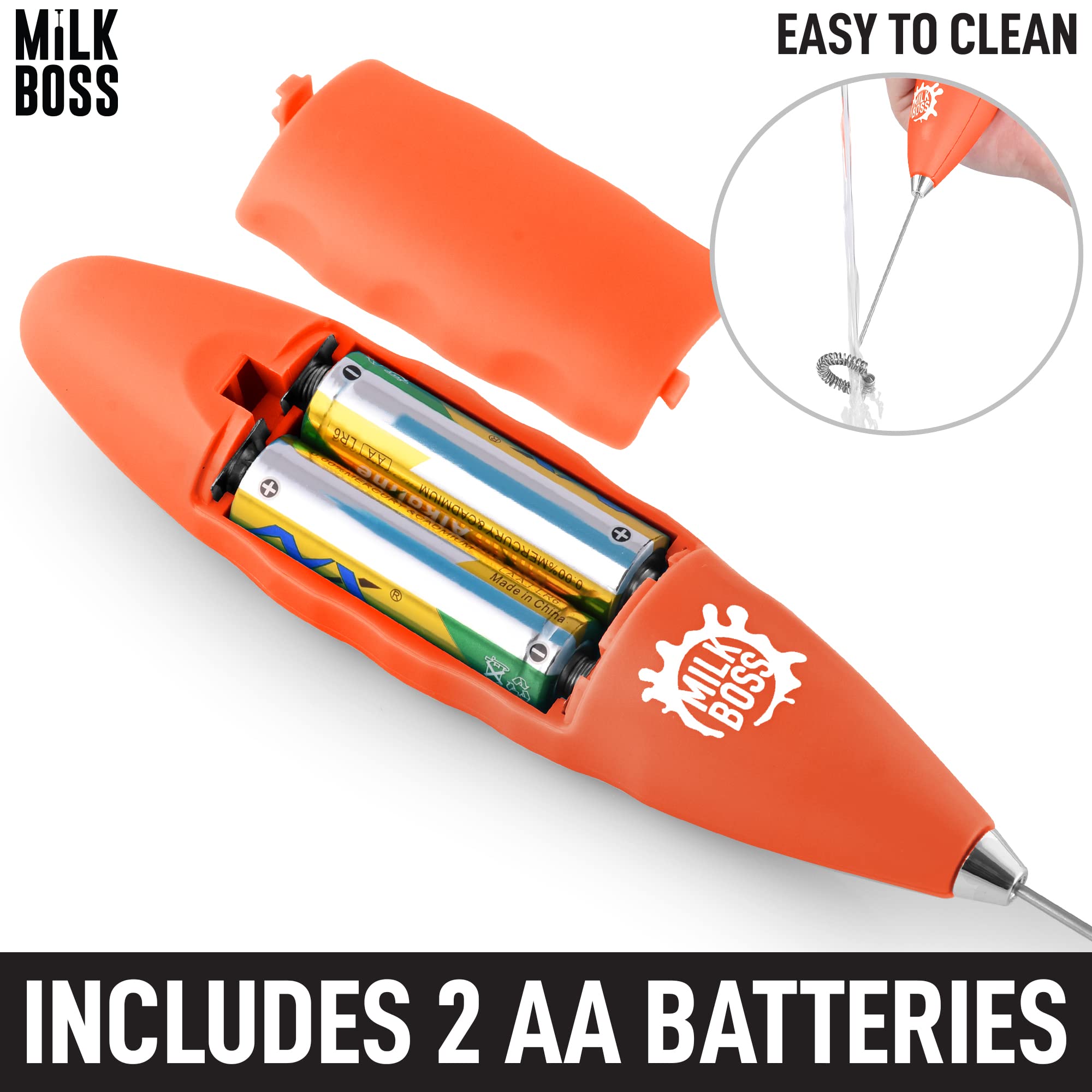 Premium Electric Milk Frother for Coffee & Matcha - Handheld Drink Mixer with Comfort Grip - Battery Powered Whisk for Lattes, Cappuccinos & Smoothies - Perfect for Home, Office & Cafe Use (Peaches/Cream)