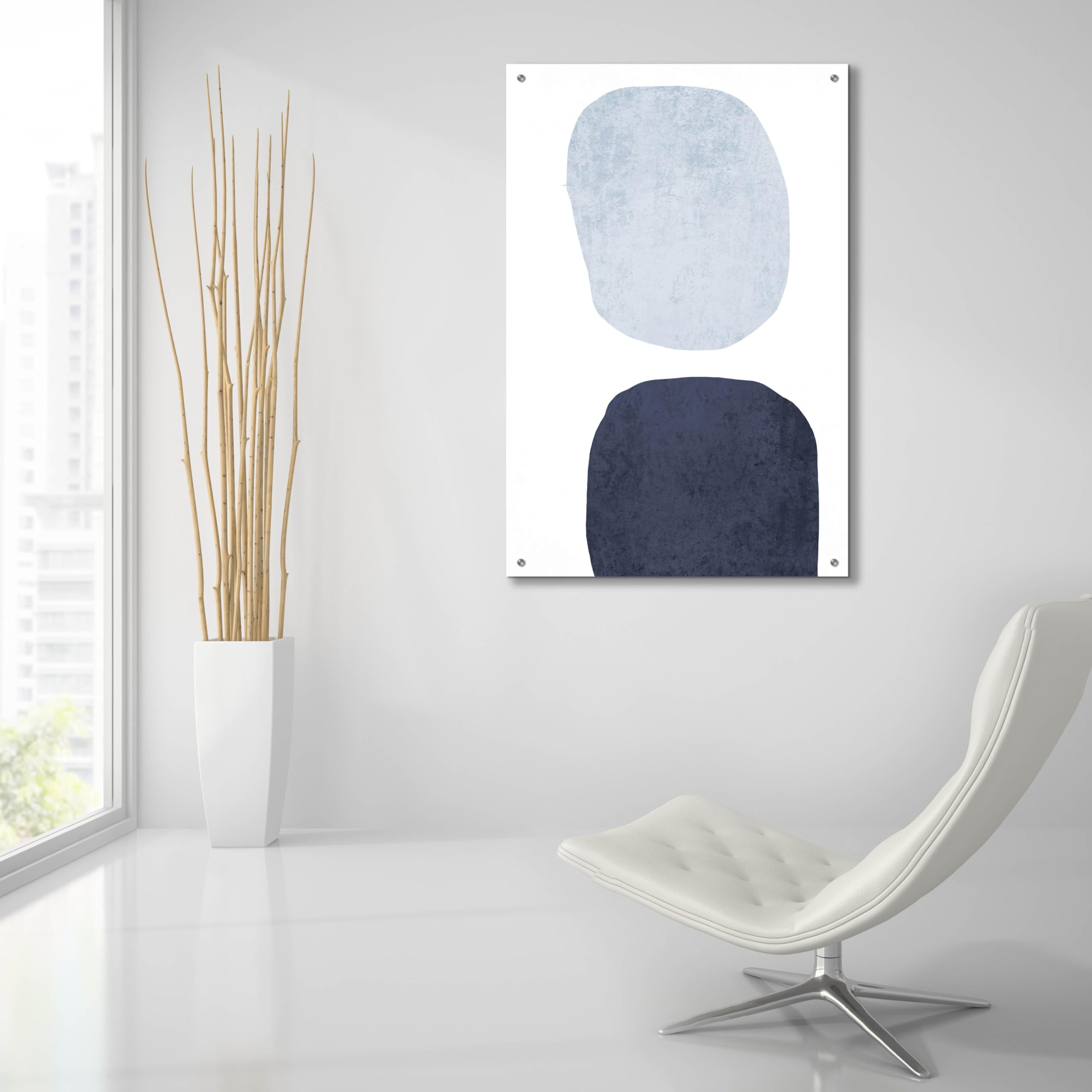 Minimalist Geometric 8 Abstract Wall Art by Irena Orlov - 24x36 Inch Acrylic Glass Canvas Painting - Modern Home & Office Decor for Living Room, Bedroom or Workspace