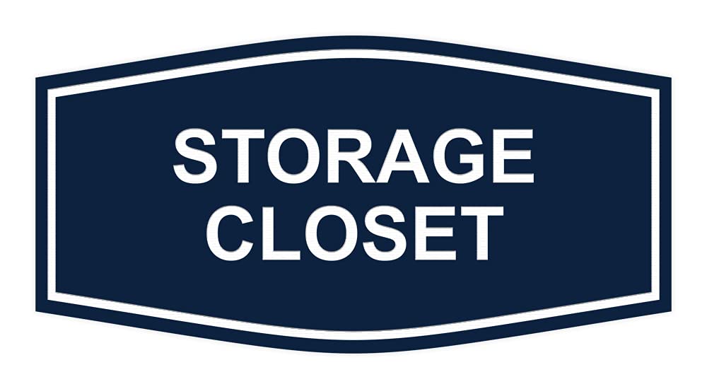 Stylish ByLITA Navy Blue & White Large Storage Closet Sign - Perfect for Home Organization, Pantry Labeling & Nursery Decor