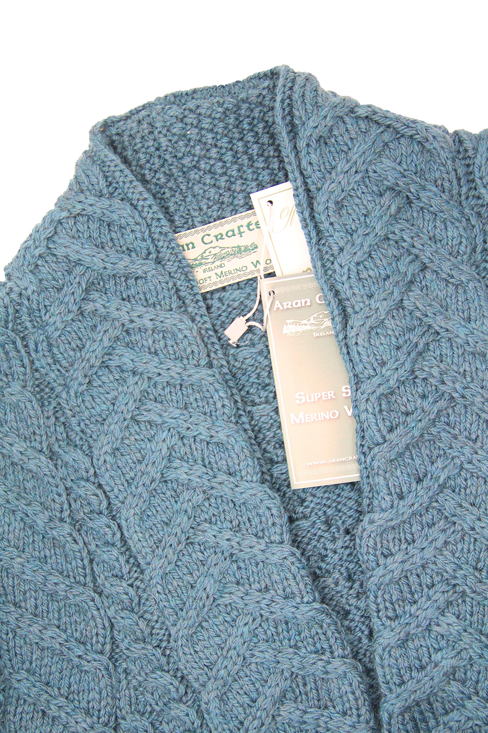 Aran Crafts Women's Edge to Edge Cardigan Coat - 100% Super Soft Merino Wool Sweater for Fall & Winter - Cozy Knit Wrap for Office, Travel & Casual Wear