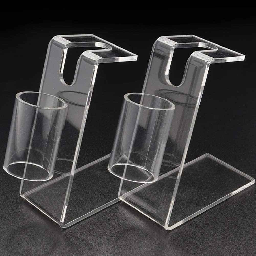 2PCS Clear Acrylic Tattoo Machine Stand Holder - Professional Tattoo Gun Rack Display Shelf for Tattoo Artists & Salon Use - Perfect for Organizing Tattoo Equipment in Studios & Home Tattoo Workstations