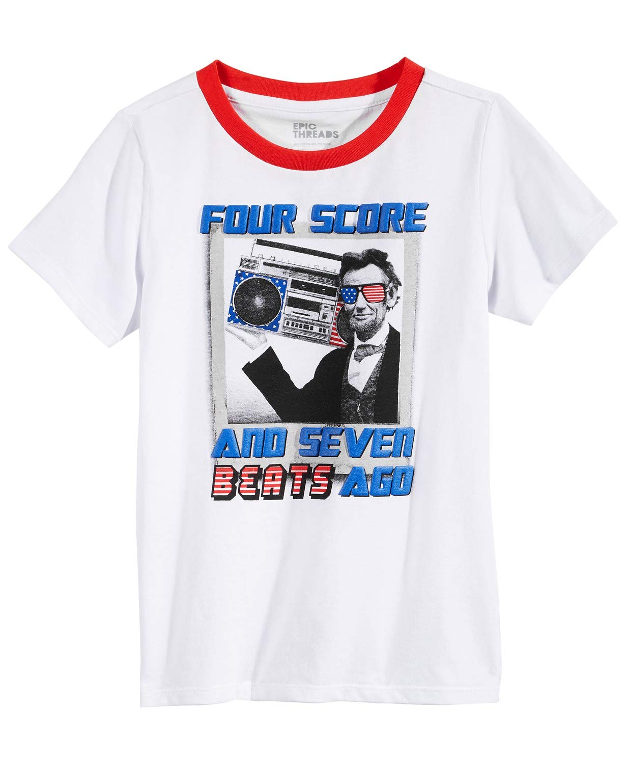 Epic Threads Boys' Graphic Print T-Shirt - Bright White Size 5 - Soft Cotton Tee for Kids Playdates & School Activities