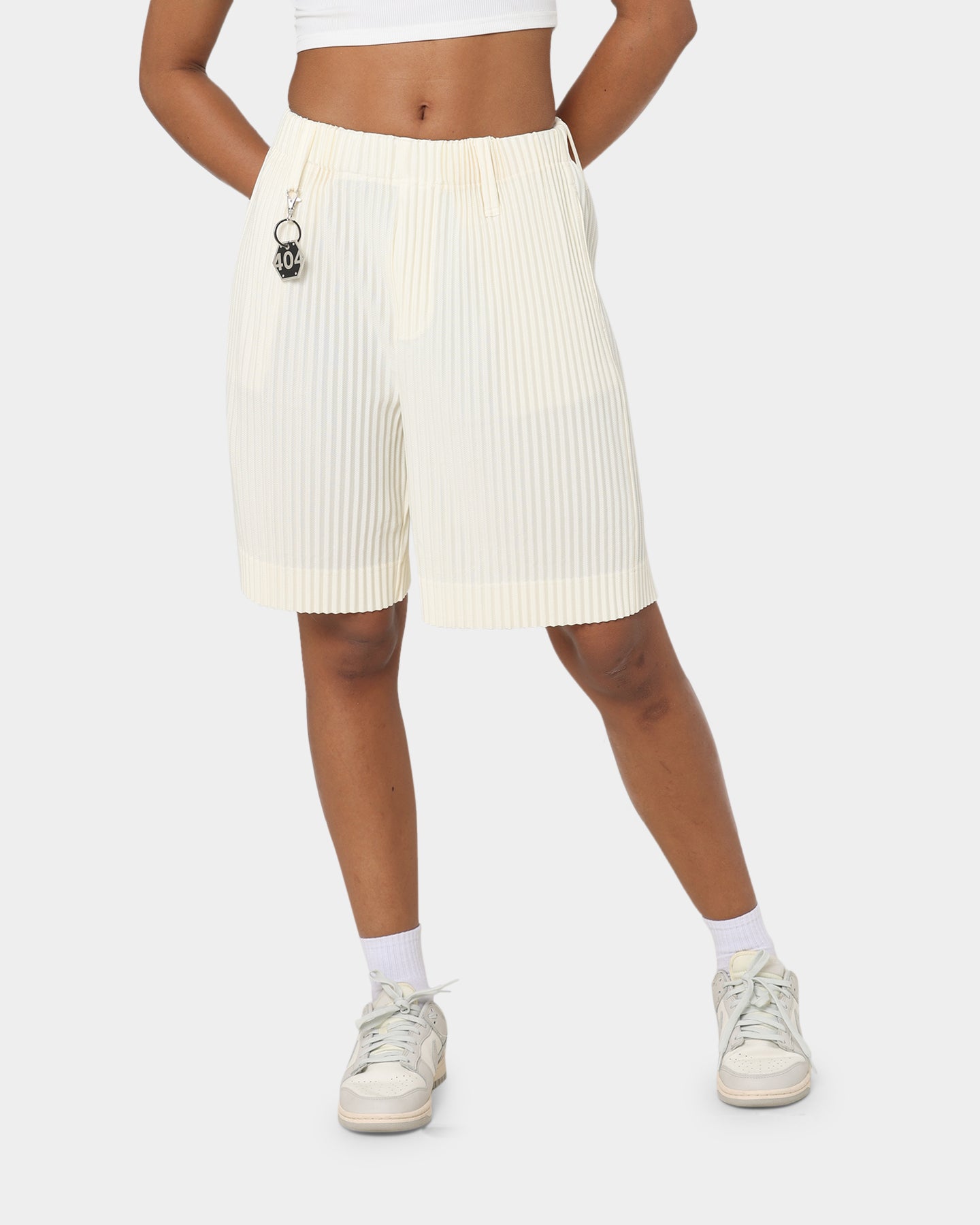 404 Harbour Plisse Shorts in Ecru - Stylish and Comfortable Women's Casual Shorts for Summer Outfits, Beachwear, and Lounge Wear