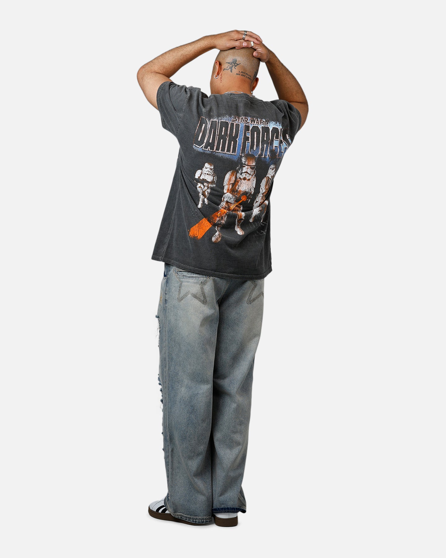 Star Wars Battlefront Dark Forces Heavyweight T-Shirt - Black Wash | Vintage American Thrift Style | Perfect for Cosplay, Gaming Events & Casual Wear