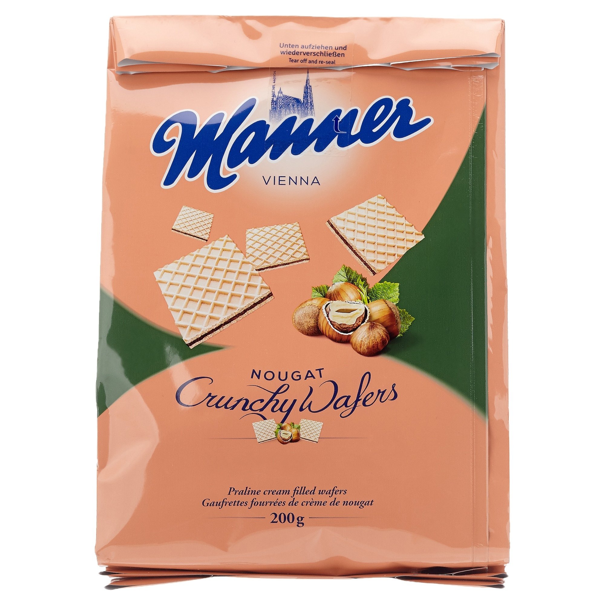 Manner Zartwaffeln Nougat Wafers - 200g Pack | Delicious Austrian Chocolate Wafer Snacks | Perfect for Gifts, Parties & Coffee Time