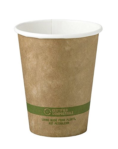 8 oz Compostable Kraft Paper Coffee Cups | Eco-Friendly Hot Drink Cups | 1000 Count Bulk Pack | Perfect for Coffee Shops, Offices & Events