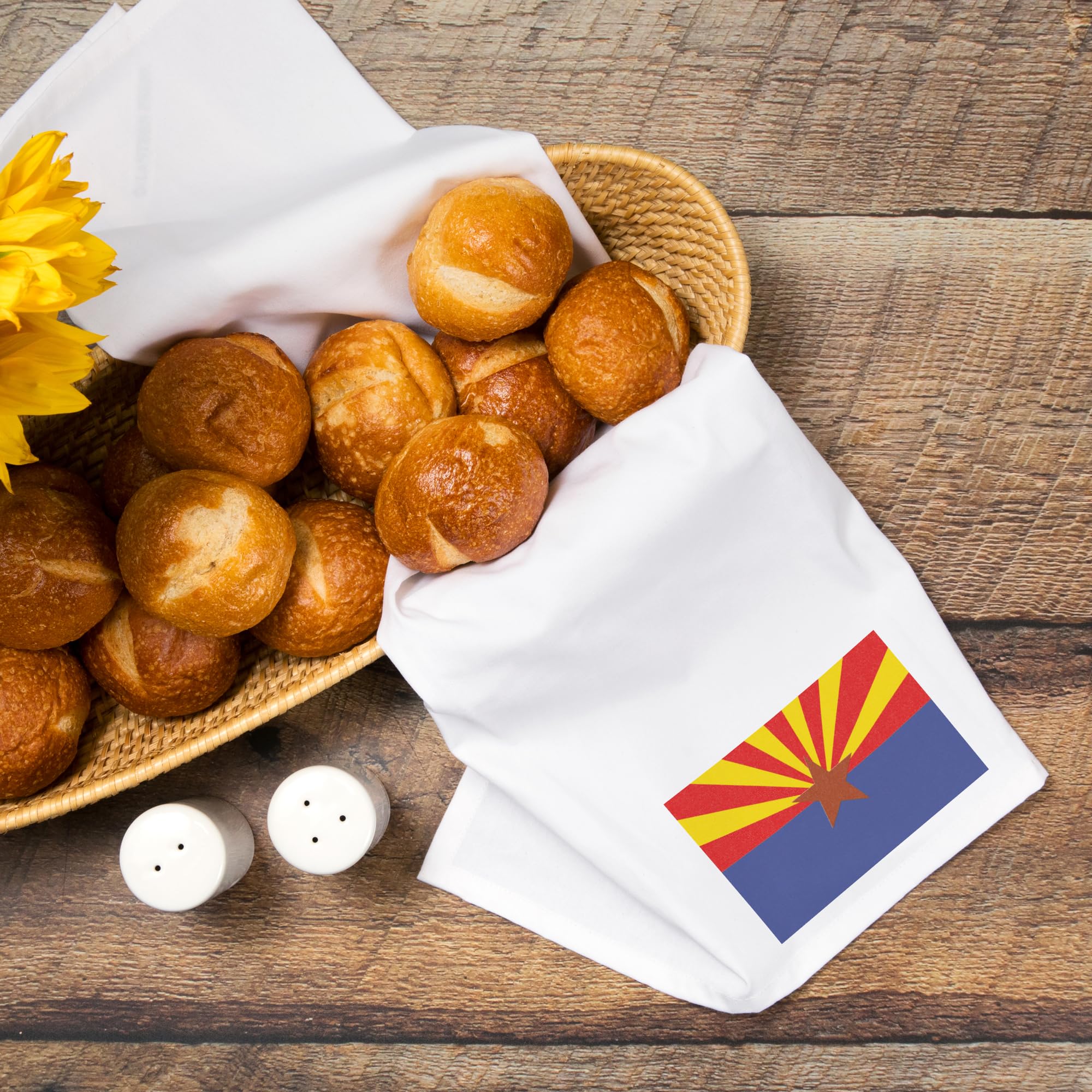 Arizona State Flag Letterpress Tea Towel - 100% Cotton Decorative Hand Towel for Kitchen, Home, and Gifts | Perfect for Dish Drying, Decor, and Housewarming Presents