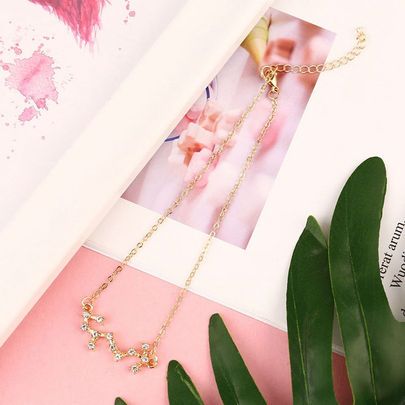 12 Constellation Charm Anklet - Zodiac Star Sign Foot Jewelry for Women, Perfect for Beach Parties & Boho Fashion