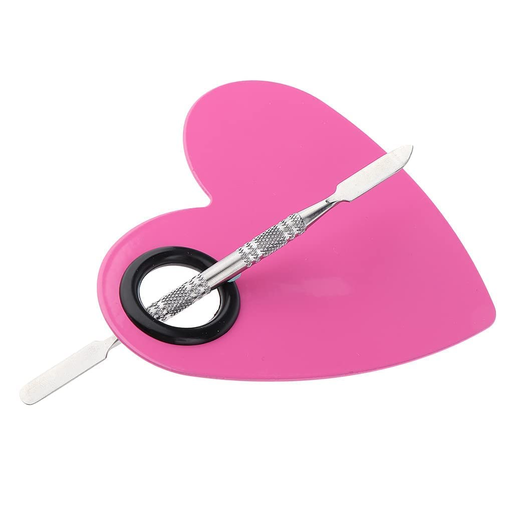 Heart-Shaped Makeup Palette Spatula - Stainless Steel Cosmetic Blending Tool for Foundation & Concealer | Professional Makeup Artist Kit | Perfect for Salon, Home Makeup & Travel Beauty Essentials