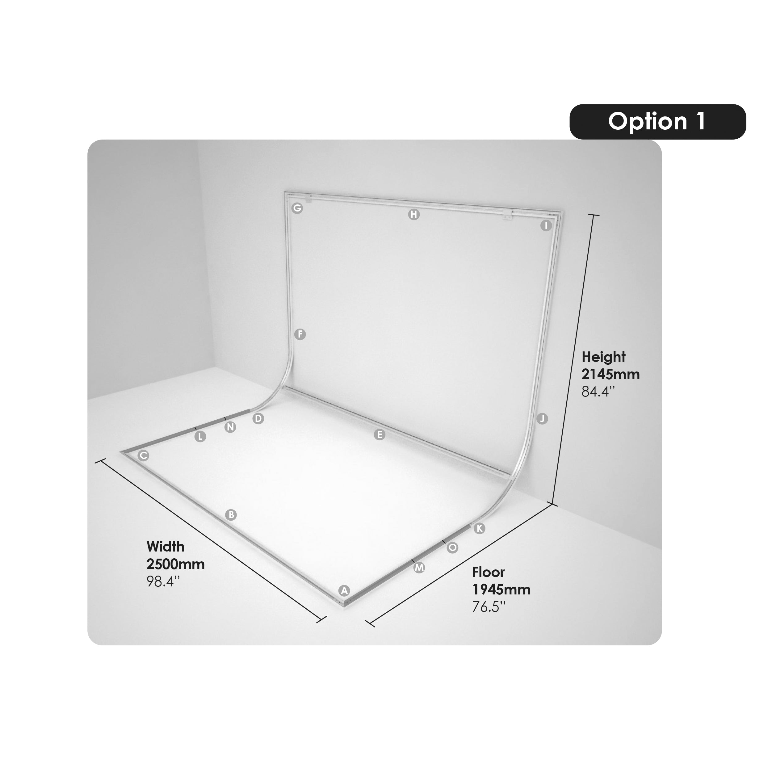EasiFrame V2 Portable Curved Cyclorama Photography Backdrop System - Standard Frame (8.2ft x 7ft) for Studio, Product Shoots & YouTube Videos