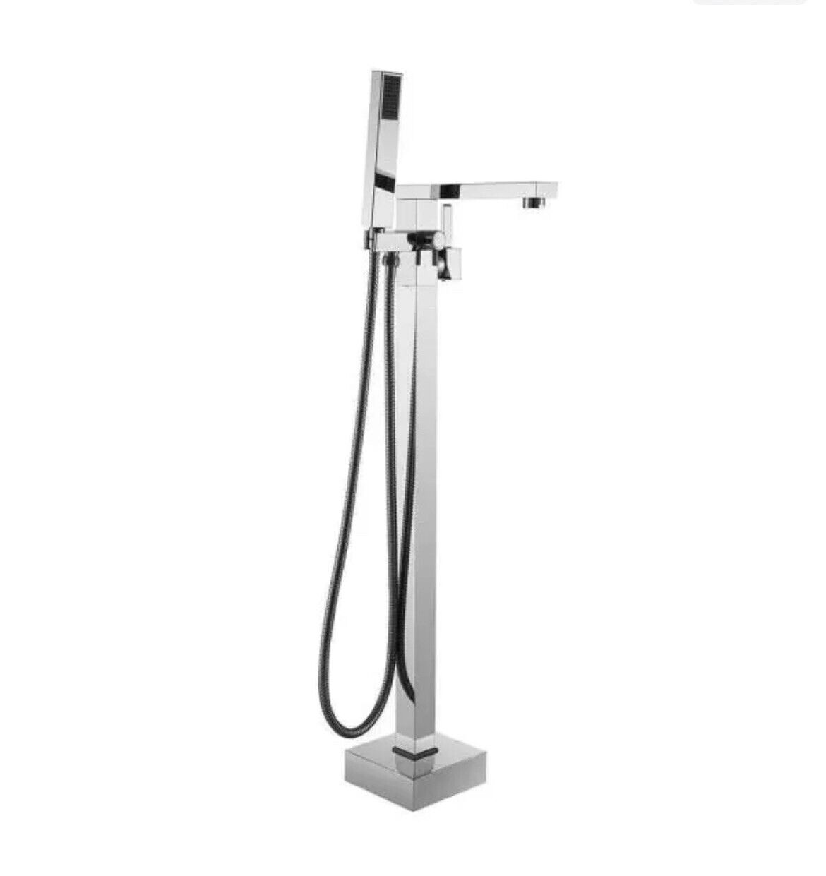 AVERA Chrome Floor Mount Tub Faucet with Hand Shower - Perfect for Modern Bathrooms and Spa-Like Showers