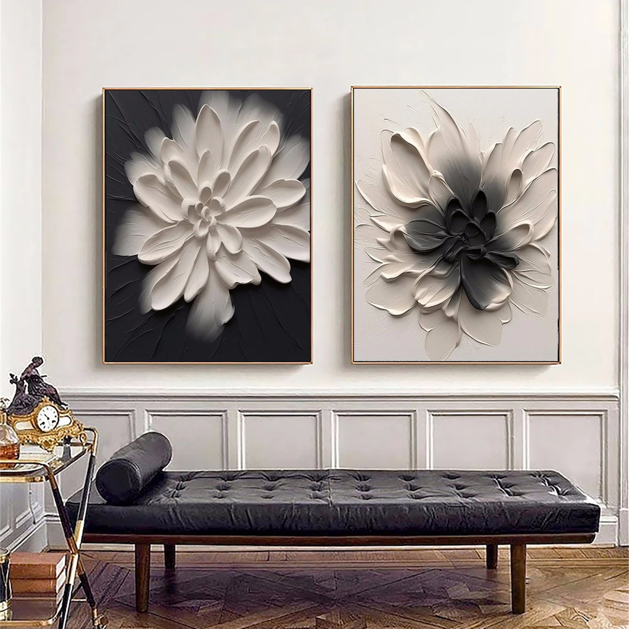 2-Piece Floral and Tree Landscape Painting Set #FT039 - Perfect for Home Decor, Office Wall Art, and Gift Ideas