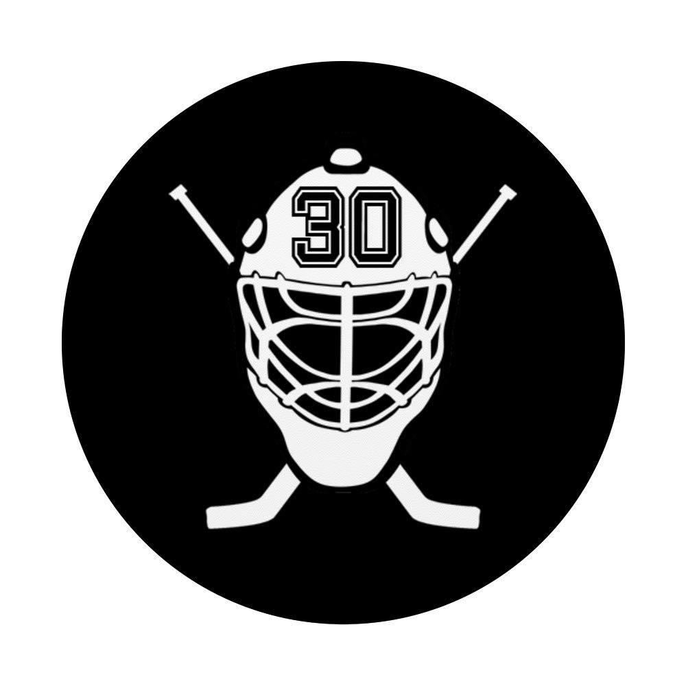Hockey Player #30 Jersey No. 30 Helmet Ice Gadget Gift - Swappable PopGrip for Phones & Tablets - Perfect for Fans, Players, and Ice Hockey Enthusiasts
