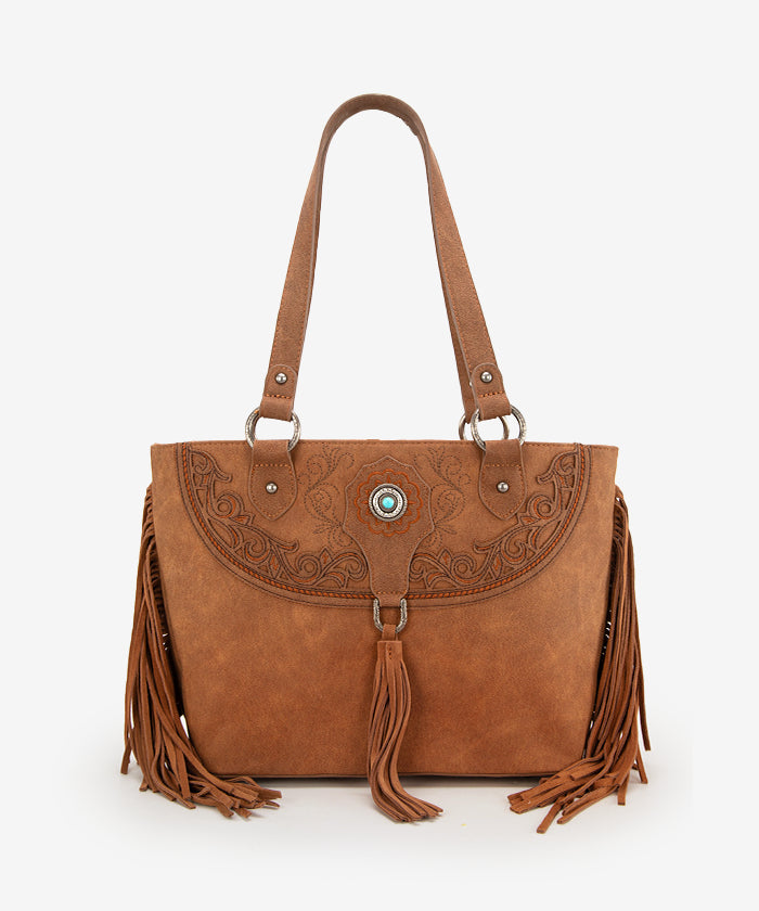 Montana West Cut Out Fringe Concealed Carry Tote Bag Set - Stylish & Functional Purse for Women, Perfect for Everyday Use, Travel, and Concealed Carry