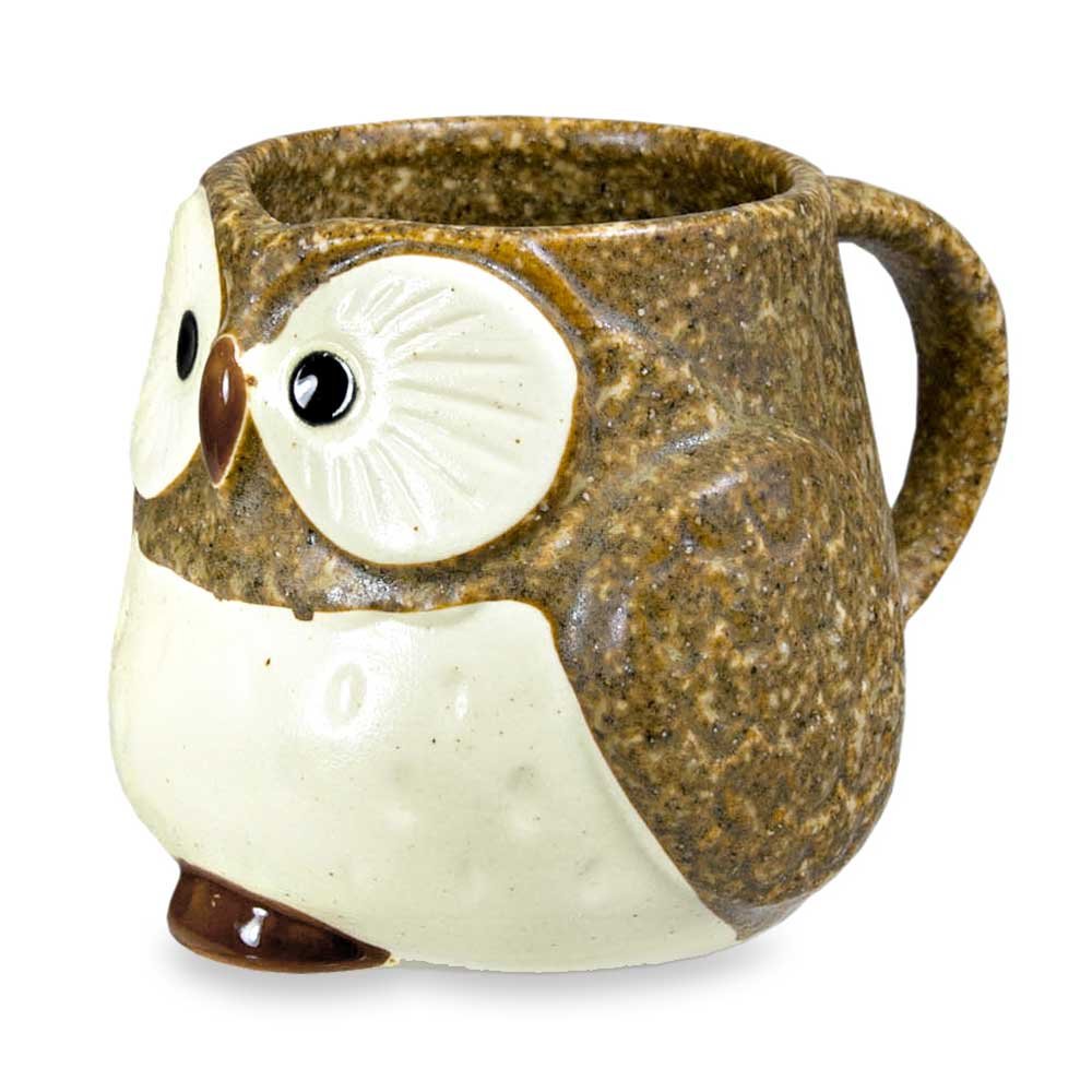 Owl Ceramic Coffee Mug - Handmade Brown Owl Mug for Tea & Hot Drinks - Perfect Gift for Nature Lovers & Owl Enthusiasts - Ideal for Home, Office, or Camping Use