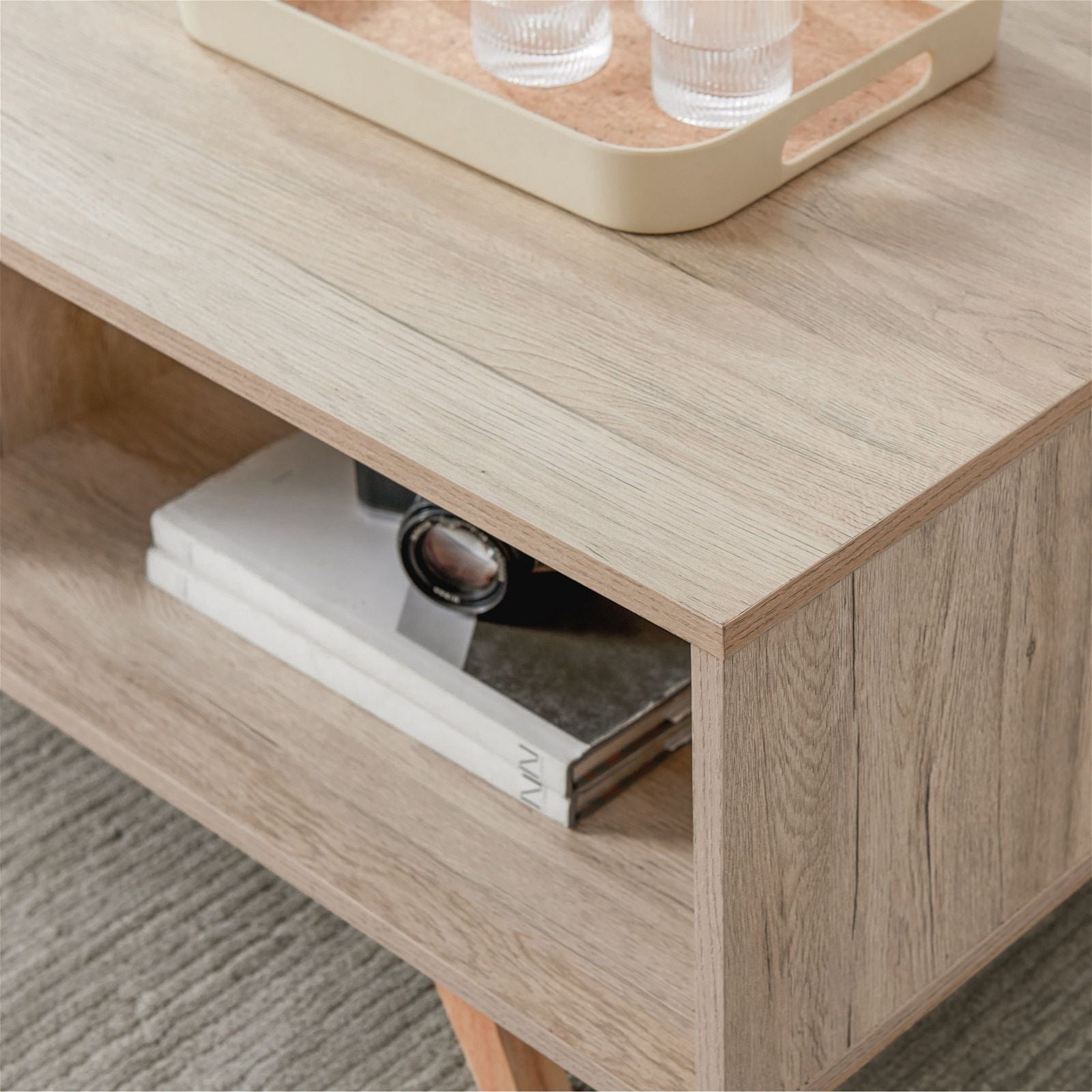 Tauris™ Metro Light Oak Coffee Table - Modern Living Room Furniture for Small Spaces & Apartments