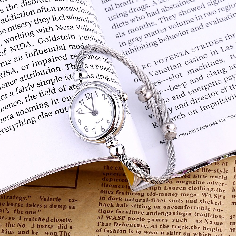 Elegant Women's Bracelet Watch - Analog Round Quartz Alloy Strap with Vintage Roman/Arabic Numeral Dial (White) | Perfect for Office, Date Night & Formal Occasions