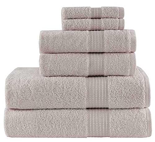 Premium 6-Piece Cotton Bath Towel Set - Ultra Soft & Absorbent Towels for Bathroom, Spa & Gym - Luxury Bathroom Towel Sets for Home & Hotel Use