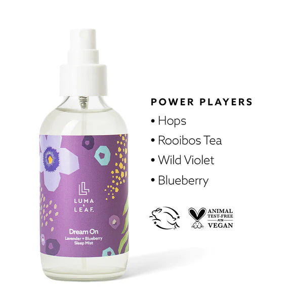 Dream On Mist Lavender & Blueberry Sleep Spray - Natural Aromatherapy for Relaxation & Better Sleep - Perfect for Bedtime, Meditation & Stress Relief