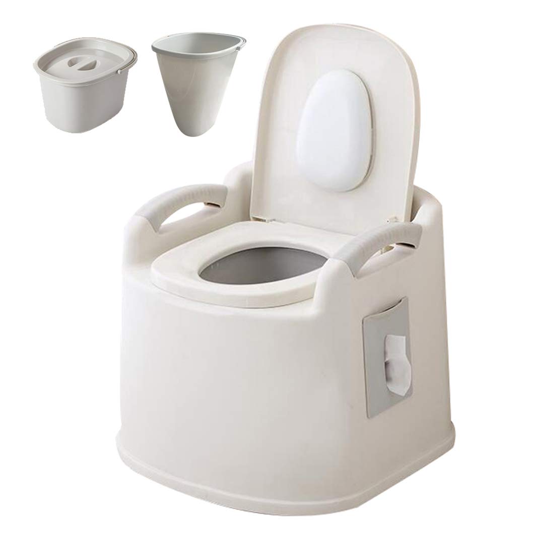 Portable Toilet Chair - Adjustable Bedside Commode with Shower Seat | Medical Urinal for Elderly, Pregnant Women & Disabled | Home Care & Travel Use | Lightweight & Durable Design for Indoor/Outdoor Mobility Assistance
