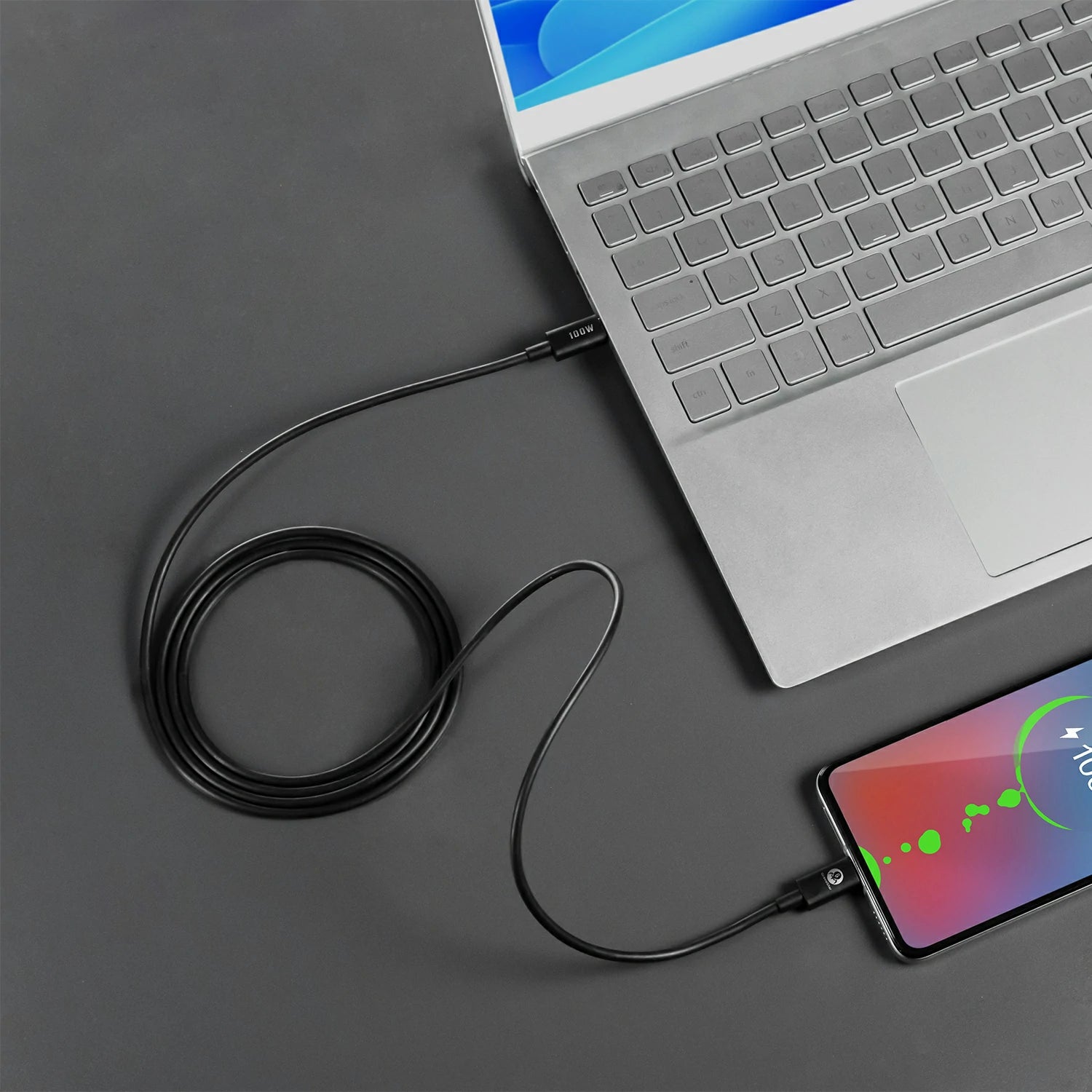 100W USB C Fast Charging Cable 1.5m - High Speed PD Charger Cord for MacBook Pro/Air, iPad Pro, iPhone 15/14/13, Samsung Galaxy - Perfect for Home, Office & Travel Charging
