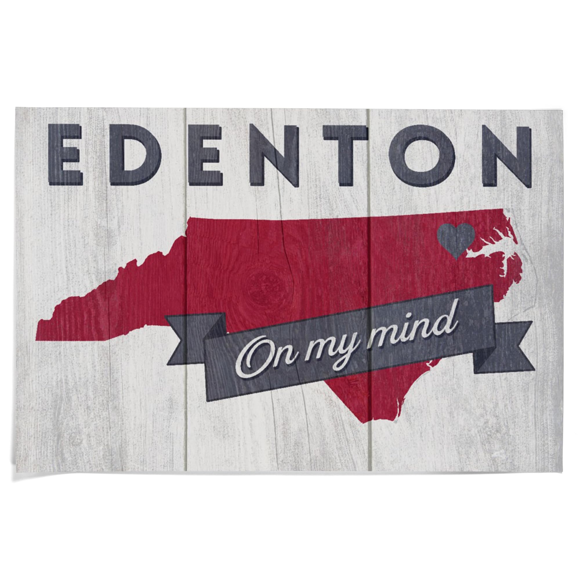 Lantern Press 36x54 Inch Giclee Art Print - Edenton North Carolina Landscape Wall Decor | Premium State on My Mind Artwork for Living Room, Bedroom & Office Decoration