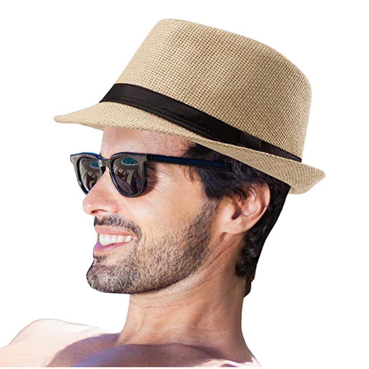 SilverFever Fedora Hat for Men & Women - Stylish Sun & Beach Hat, Derby Panama Summer Hat for Gangster & Cuban Jazz Style - Perfect for Outdoor Events, Parties, and Fashion Accessories