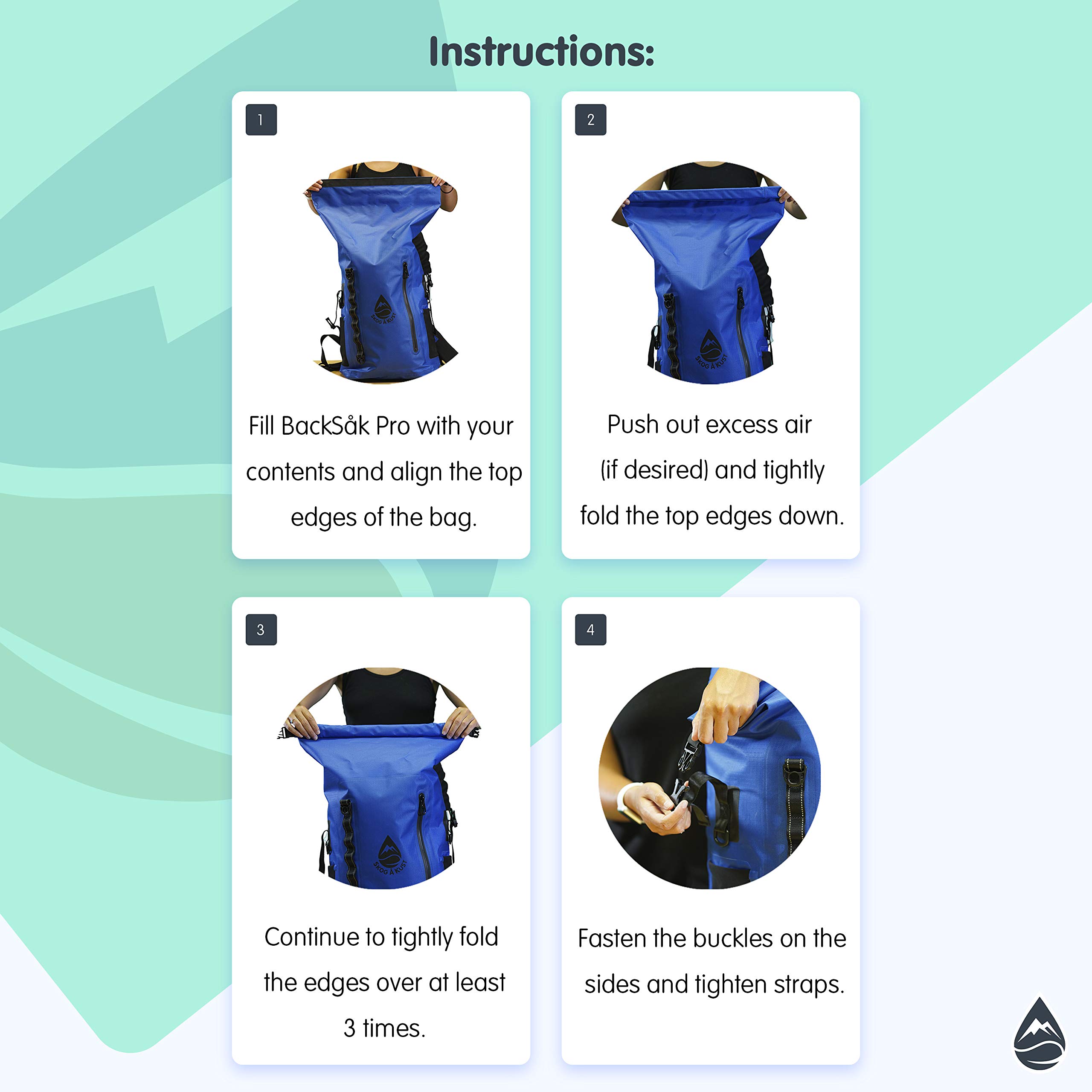 Waterproof Floating Backpack with Airtight Zipper Pocket - Lightweight Dry Bag for Kayaking, Boating & Beach | Skog Å Kust BackSåk Pro Outdoor Gear