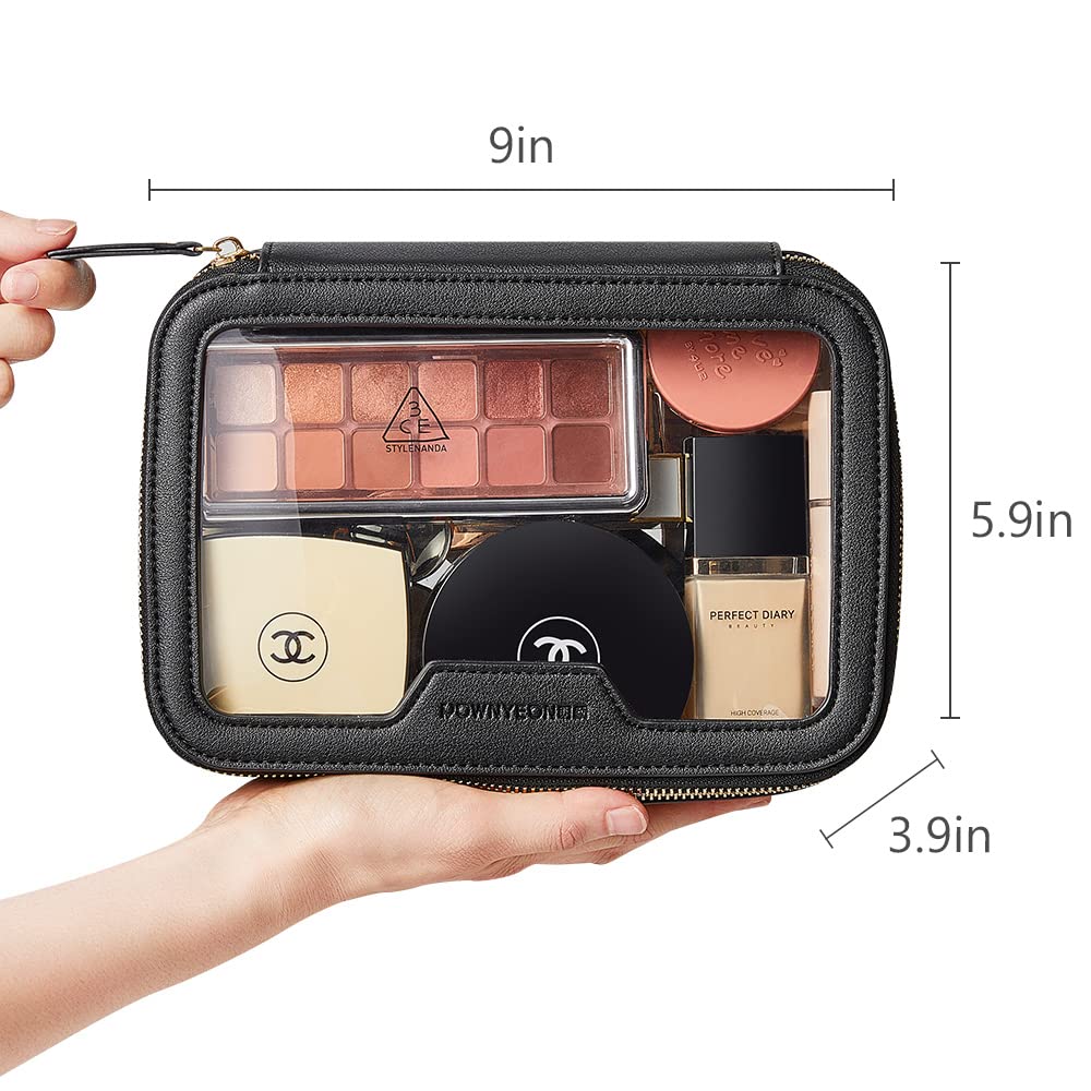 ROWNYEON Clear Makeup Case - Waterproof Travel Toiletry Bag & Cosmetic Organizer with Transparent Storage | Perfect for Travel, Gym, Home Organization & Daily Essentials