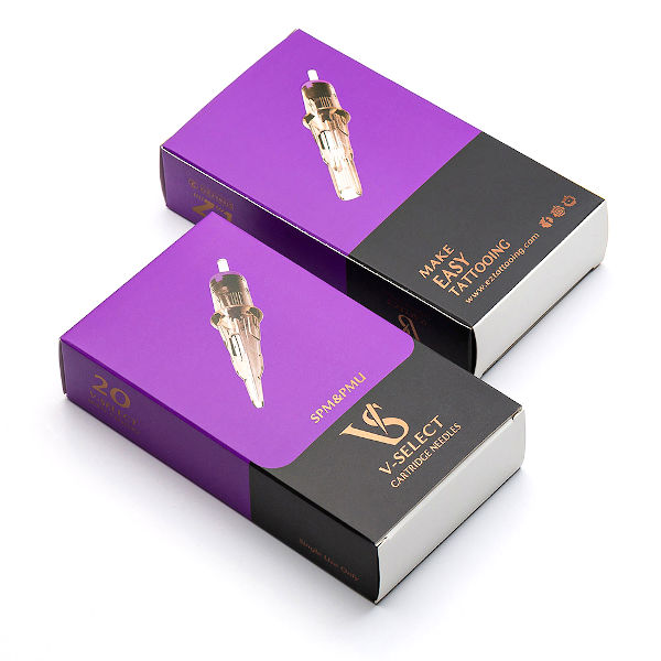 V Select PMU Slanted Flat Cartridges for Permanent Makeup - Professional Tattoo Needles for Eyebrows, Eyeliner & Lips - Ideal for Microblading & Cosmetic Tattooing