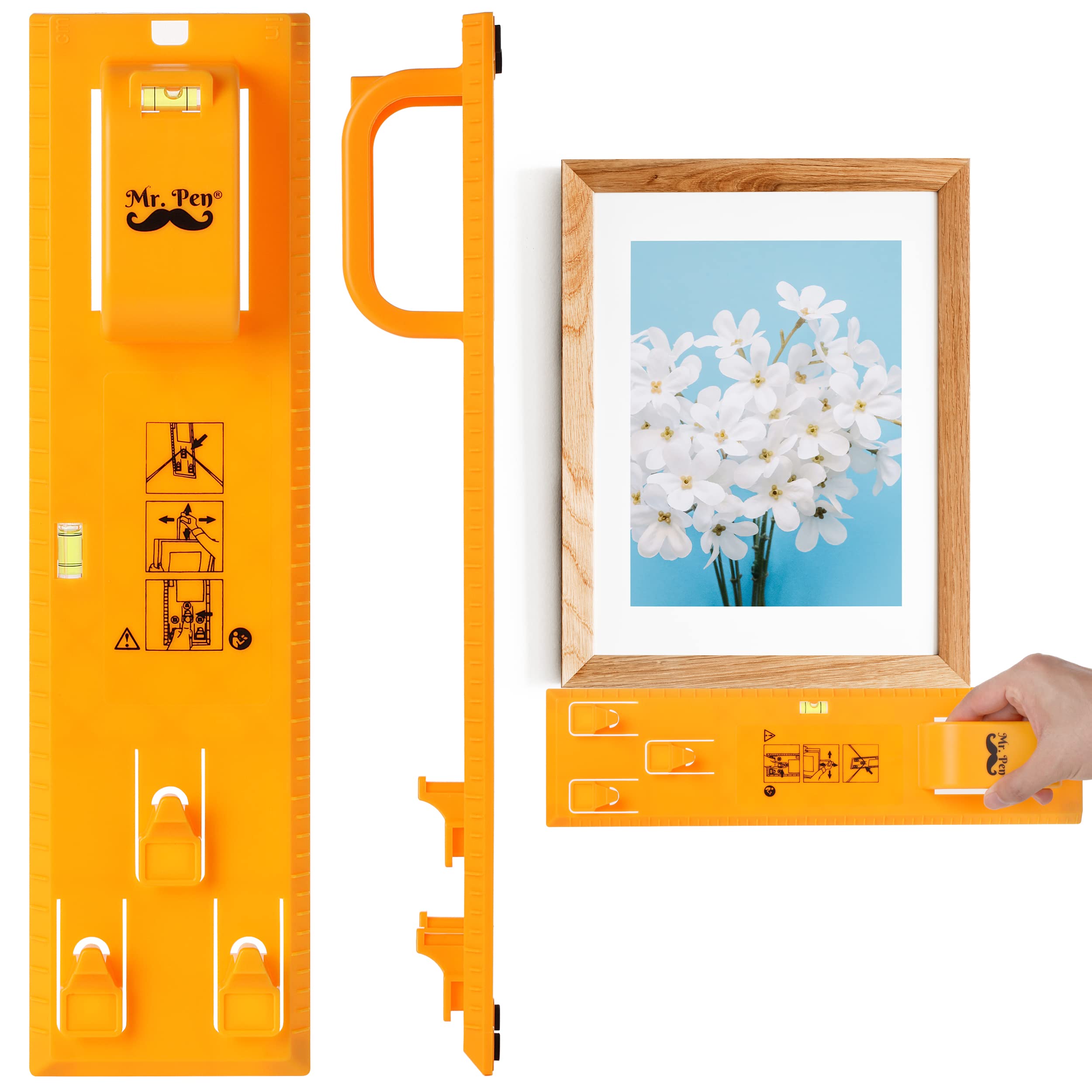 Mr. Pen Picture Hanging Tool with Built-in Level - Wall Mounting Hardware for Photo Frames, Artwork & Mirrors - Perfect for Home Decor, Gallery Displays & Office Wall Arrangements