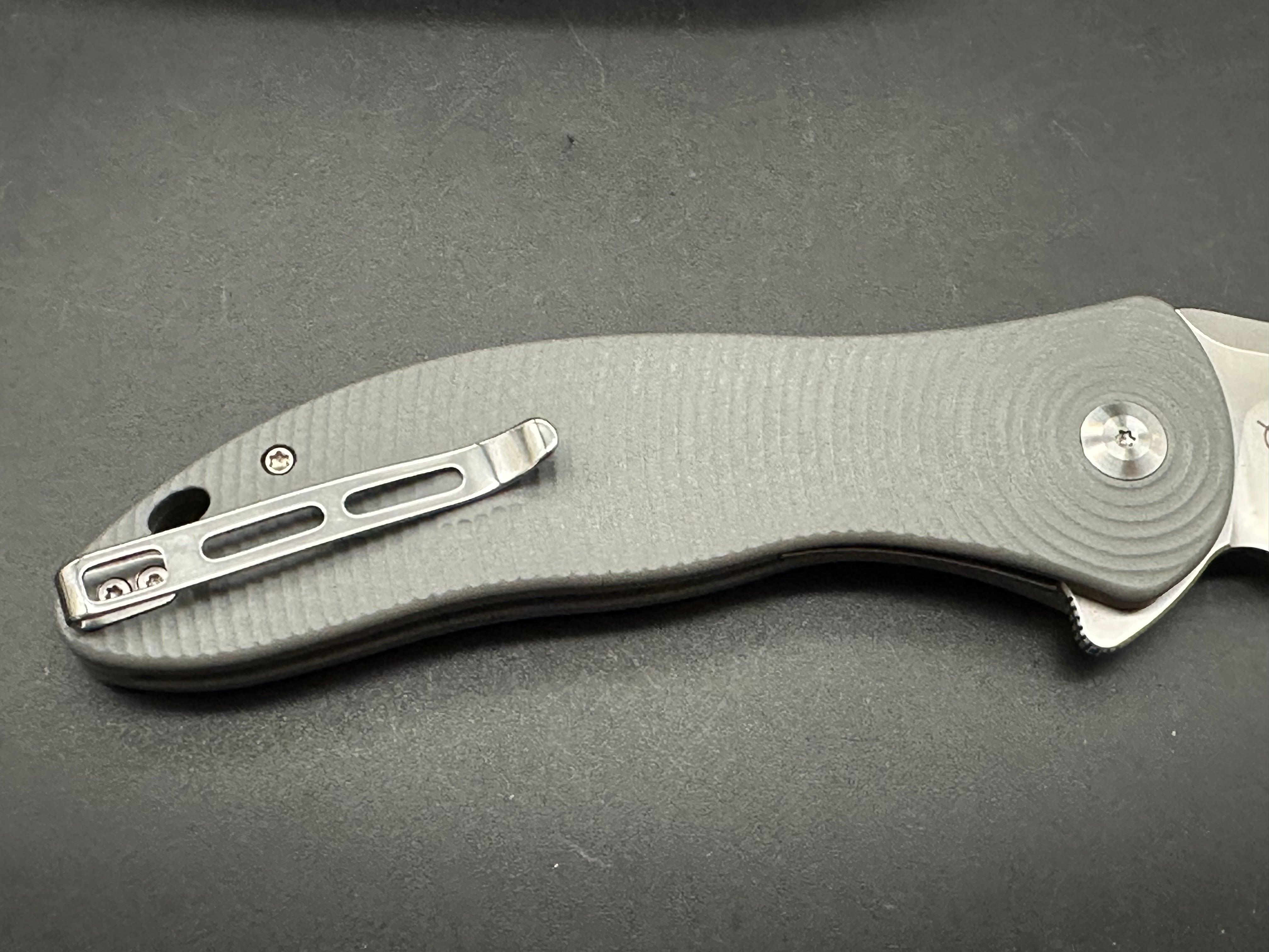 CIVIVI SYNERGY4 Folding Knife - Gray G10 Handle, Nitro-V Steel Tanto Blade, Plain Edge with Satin Finish - EDC, Outdoor, Camping & Survival Tool